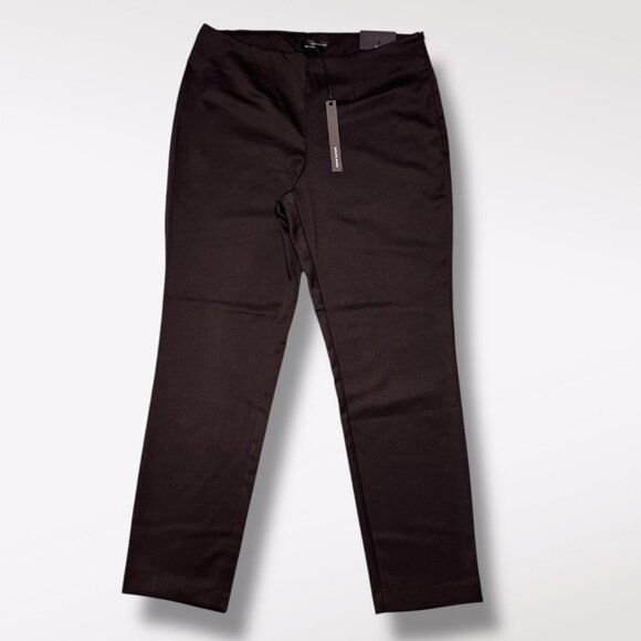 Black Dress Pants Ankle Stretch Career Work Slacks NWT Harve Benard Size 8 - Picture 1 of 9